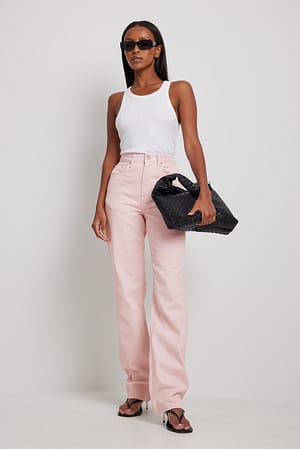 Light Pink Straight Leg Denim