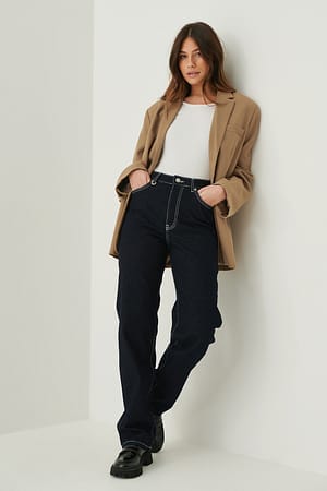 Rinse Denim Skater Jeans Med Lige Ben