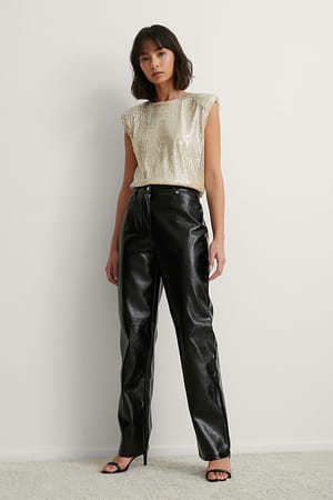 Straight PU Vinyl Pants