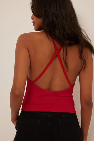 Red Ribbet singlet med strop bagpå