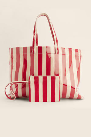Red Stripe Gestreepte strandtas