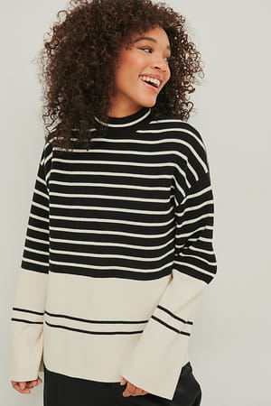 Black Stripe Gestreifter Pullover