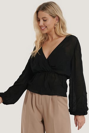 Black Strukturbluse
