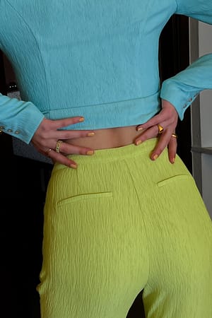 Green Gestructureerde pantalon