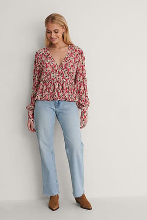 Cream Floral Blouse