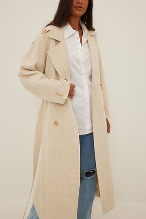 Offwhite Strukturierter Trenchcoat