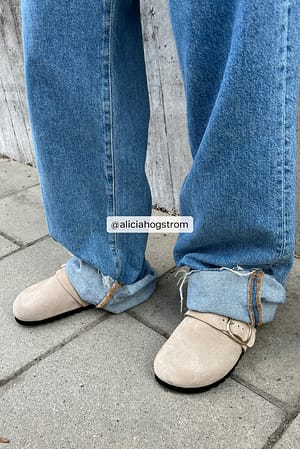 Pantoufles en daim