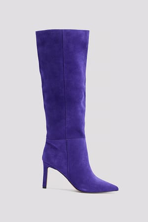Deep Purple Botas de ante con tacón de aguja