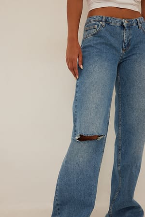 Super Low Waist Distressed Jeans