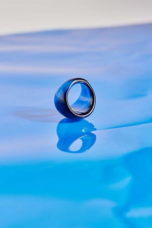 Blue Big Glass Ring