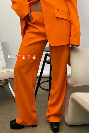 Bright Orange Gerecyclede getailleerde pantalon met lage taille