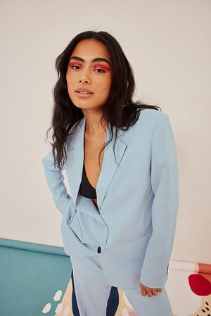 Blue Getailleerde regular blazer