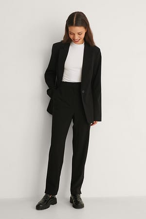 Black Tapered Suit Pants
