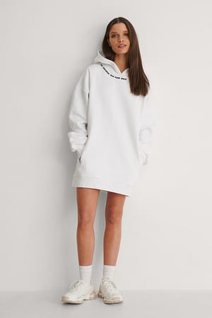 White Organischer Kapuzenpulli