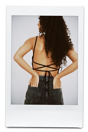 Black Mesh hemdje met strikdetail