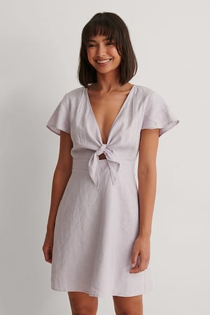 Lilac Robe chemise nouée sur le devant
