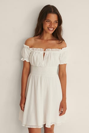 White Geschnürtes Minikleid