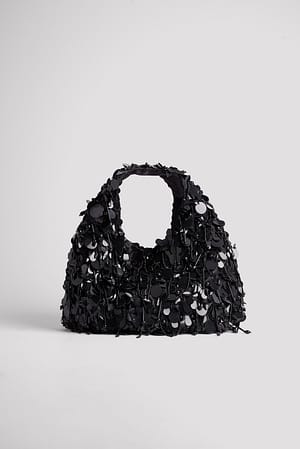 Black Bolso triangular de lentejuelas