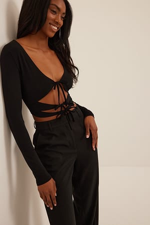 Black Dreifach-Knoten-Top