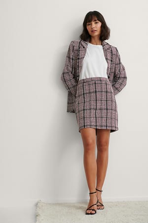 Red Check Mininederdel I Tweed