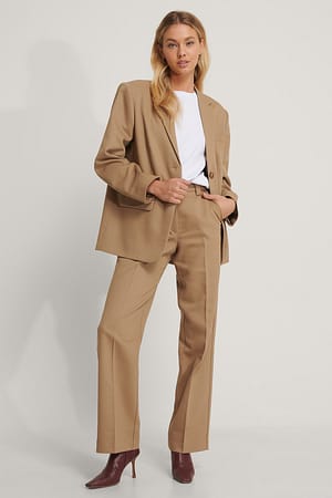 Dark Beige Klassische Anzughose