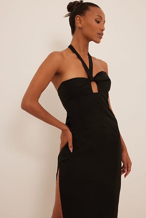 Black Midikleid mit Twist