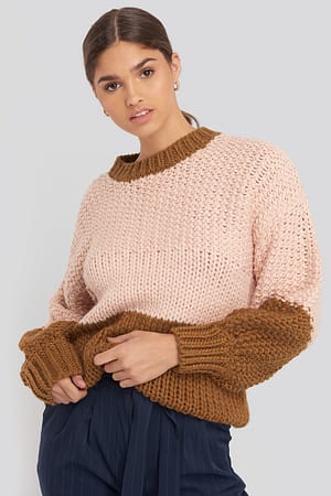 Two Coloured Heavy Knitted Sweater
