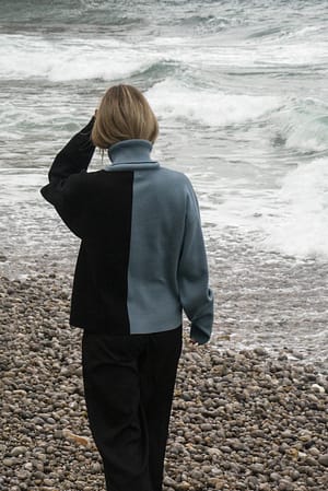 Blue Grey Tofarvet sweater
