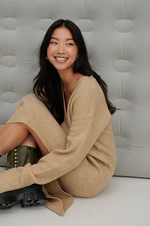 Beige Robe tricot