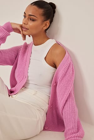 Pink Strikket cardigan