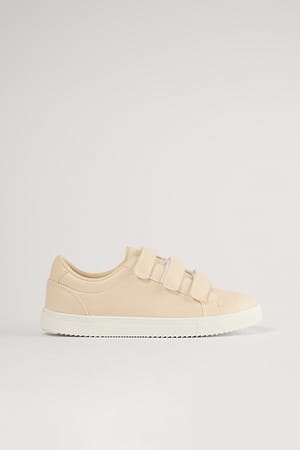 Beige Velcro Basic Trainers