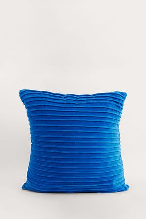 Cobalt Blue Pudebetræk i fløjl med striber