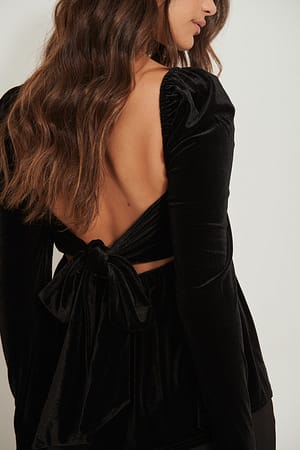 Velvet Tie Back Top