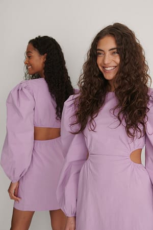 Lilac Volume Ärmel Kleid