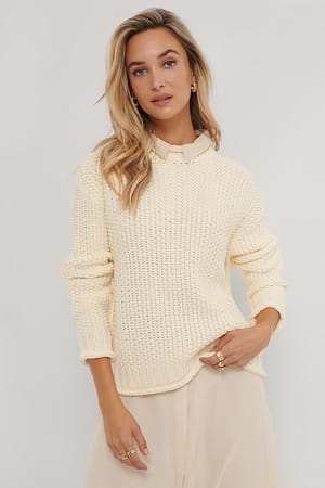 Jersey En Punto Gofrado Con Cuello Alto