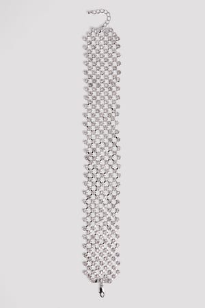 Silver Collar ancho con piedras gruesas