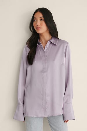 Lilac Chemise manchettes larges