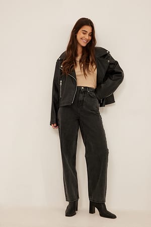 Vintage Grey Barell jeans med vida ben