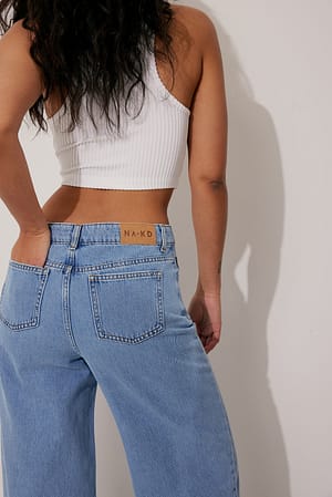 Light Blue Wash Wide Leg Denim