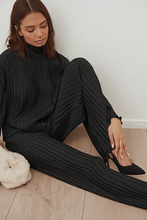 Black Geplisseerde broek