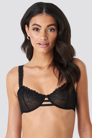 Wide Strap Lace Cup Bra