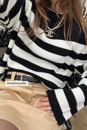 Black/White Gebreide trui