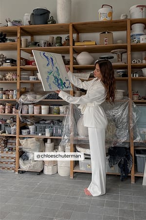 White Wide Suit Pants