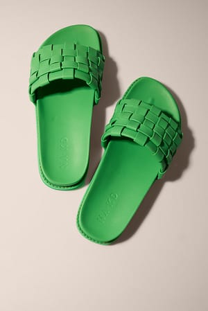 Strong Green Lederpantoffeln
