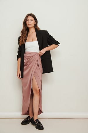Dark Mauve Wrap Maxi Skirt