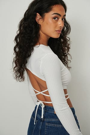 Offwhite Wrap Strap Rib Top