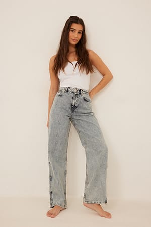 Acid Blue Organische Jeans mit Reißverschluss-/Schlitzdetail
