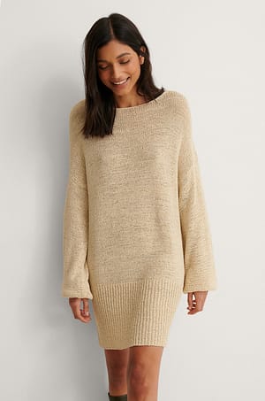 Light Beige Jersey De Punto Largo