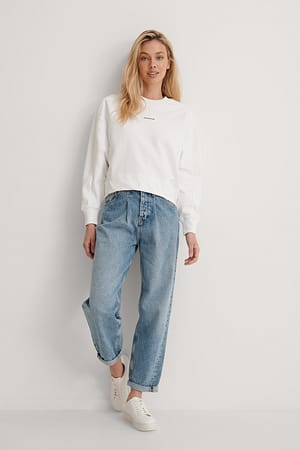 Bright White Organic Micro Branding Sweatshirt