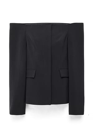 Black Skulptert blazer uten skuldre